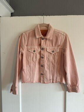 Lucky Brand Pink Denim Jacket - Women's XS Cropped Trucker Style
